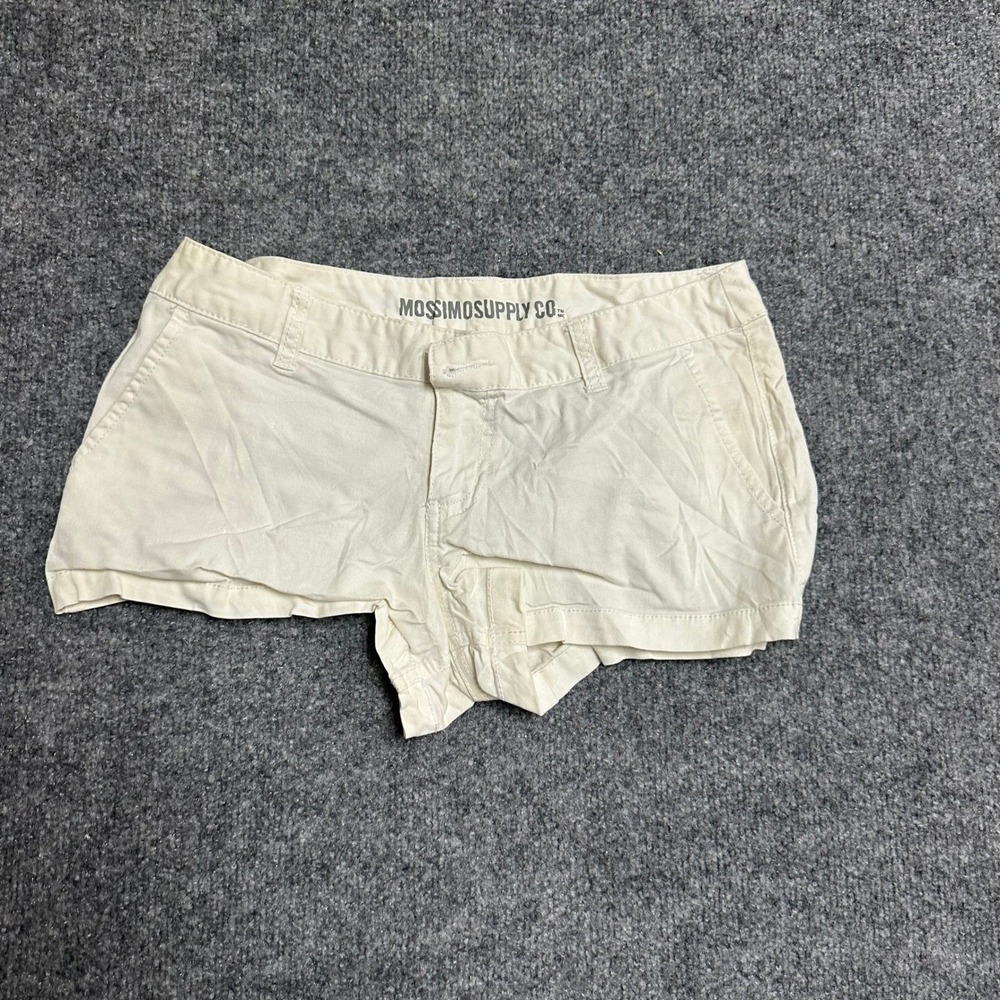 Mossimo Supply Co Shorts Womens Size 7 Cream Low Rise Cotton Stretch Casual